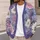 Lavender Blue Floral Blooms For Elegant Vacation Layering And Relaxed Everyday Style All-over Print Knitted Cardigan - 5
