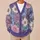 Lavender Blue Floral Blooms For Elegant Vacation Layering And Relaxed Everyday Style All-over Print Knitted Cardigan - 6