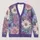 Lavender Blue Floral Blooms For Elegant Vacation Layering And Relaxed Everyday Style All-over Print Knitted Cardigan - 1