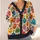 Colorful Jack-O'-Lanterns for Autumn Gatherings, Festivals, and Casual Layering Looks All-over Print Knitted Cardigan - 4