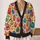 Colorful Jack-O'-Lanterns for Autumn Gatherings, Festivals, and Casual Layering Looks All-over Print Knitted Cardigan - 2