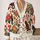 Kitsune Fox Mask and Japanese Tattoo Motifs for Streetwear and Everyday Layering All-over Print Knitted Cardigan - 2