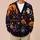Pixel Halloween Pumpkins, Ghosts & Bats for Spooky Season Parties and Fall Nights All-over Print Knitted Cardigan - 6