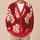 Red Tropical Leaf Style for Everyday Layering and Vacation Wear All-over Print Knitted Cardigan - 6