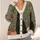 Black Cat and Pumpkins with Autumn Wildflowers for Halloween Cottagecore Style All-over Print Knitted Cardigan - 4