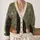 Black Cat and Pumpkins with Autumn Wildflowers for Halloween Cottagecore Style All-over Print Knitted Cardigan - 2