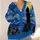 Black Cat Under Golden Stars for Whimsigoth Autumn Layering and Cozy Night Outfits All-over Print Knitted Cardigan - 4