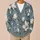 White Magnolia Blooms on Blue Botanical Branches for Relaxed Autumn Layering Women All-over Print Knitted Cardigan - 6