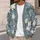 White Magnolia Blooms on Blue Botanical Branches for Relaxed Autumn Layering Women All-over Print Knitted Cardigan - 5