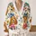 Colorful Dog Portraits for Relaxed Weekend Outings and Everyday Layering for Dog Lovers All-over Print Knitted Cardigan - 2