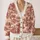 Burgundy Countryside Toile Scenes for Elegant Vacation Layering and Garden Dates for Women All-over Print Knitted Cardigan - 2