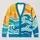 Bright Yellow Sunset And Ocean Waves For Relaxed Vacation Layering And Coastal Getaways All-over Print Knitted Cardigan - 1