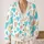 Turquoise Heart Motif For Romantic Spring Outings And Everyday Wear For Plus Size Women All-over Print Knitted Cardigan - 2