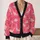 Cute Pink Dinosaur Motifs For Classroom Style And Everyday Layering, Teacher Gift Idea All-over Print Knitted Cardigan - 2