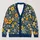 Navy Blue Floral Blossoms for Casual Layering, Poolside Days, and Relaxed Style All-over Print Knitted Cardigan - 1