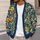 Navy Blue Floral Blossoms for Casual Layering, Poolside Days, and Relaxed Style All-over Print Knitted Cardigan - 5