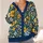 Navy Blue Floral Blossoms for Casual Layering, Poolside Days, and Relaxed Style All-over Print Knitted Cardigan - 4