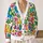 Peace And Love Floral Motifs For Bohemian Everyday Layering, Women’s Casual Style All-over Print Knitted Cardigan - 2