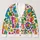 Peace And Love Floral Motifs For Bohemian Everyday Layering, Women’s Casual Style All-over Print Knitted Cardigan - 1
