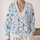 Blue Wildflower Butterflies for Bohemian Spring Layering, Feminine Everyday Style All-over Print Knitted Cardigan - 2