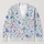 Blue Wildflower Butterflies for Bohemian Spring Layering, Feminine Everyday Style All-over Print Knitted Cardigan - 1