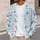 Blue Wildflower Butterflies for Bohemian Spring Layering, Feminine Everyday Style All-over Print Knitted Cardigan - 5