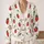 Red Strawberry Garden for Beach Vacation and Date Style, Casual Women's Summer Layer All-over Print Knitted Cardigan - 2