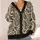 Paisley Skull Motifs for Autumn Layering, Boho Vacation Style for Women, Oversized All-over Print Knitted Cardigan - 4