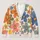 Colorful Retro Floral Blooms for Autumn Vacation Layering, Women's Everyday Style All-over Print Knitted Cardigan - 1