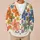 Colorful Retro Floral Blooms for Autumn Vacation Layering, Women's Everyday Style All-over Print Knitted Cardigan - 6