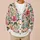 Pink and Yellow Watercolor Florals for Relaxed Autumn Vacation and Date Days for Women All-over Print Knitted Cardigan - 6