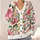 Pink and Yellow Watercolor Florals for Relaxed Autumn Vacation and Date Days for Women All-over Print Knitted Cardigan - 4
