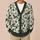 White Roses and Black Butterflies for Spring Vacations and Elegant Date Nights for Women All-over Print Knitted Cardigan - 6
