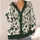 White Roses and Black Butterflies for Spring Vacations and Elegant Date Nights for Women All-over Print Knitted Cardigan - 4