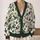 White Roses and Black Butterflies for Spring Vacations and Elegant Date Nights for Women All-over Print Knitted Cardigan - 2