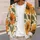 Orange Daisy Floral Bohemian Autumn Layering Style For Women Vacation Date Wear All-over Print Knitted Cardigan - 5