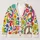 Colorful Peace and Love Floral Motifs for Relaxed Spring Layering and Weekend Style All-over Print Knitted Cardigan - 1