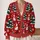 Snowman Christmas Tree Scene for Cozy Holiday Gatherings and Winter Cheer for Her All-over Print Knitted Cardigan - 2