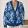 Blue Watercolor Winter Evergreen Trees for Holiday Snow Days and Cozy Layering Style All-over Print Knitted Cardigan - 2