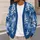 Blue Watercolor Winter Evergreen Trees for Holiday Snow Days and Cozy Layering Style All-over Print Knitted Cardigan - 5
