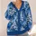 Blue Watercolor Winter Evergreen Trees for Holiday Snow Days and Cozy Layering Style All-over Print Knitted Cardigan - 4