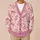 Pink Bow Berry Heart Motif For Romantic Holiday Layering Women's Feminine Gift Style All-over Print Knitted Cardigan - 6