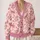 Pink Bow Berry Heart Motif For Romantic Holiday Layering Women's Feminine Gift Style All-over Print Knitted Cardigan - 2