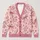 Pink Bow Berry Heart Motif For Romantic Holiday Layering Women's Feminine Gift Style All-over Print Knitted Cardigan - 1