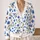 Blue Floral Boho Layering Top for Spring Vacations and Everyday Resort Style Wear All-over Print Knitted Cardigan - 2