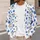 Blue Floral Boho Layering Top for Spring Vacations and Everyday Resort Style Wear All-over Print Knitted Cardigan - 5