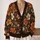 Rust Orange And Cream Floral Blooms For Cozy Autumn Layering, Women's Everyday Style All-over Print Knitted Cardigan - 2