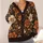 Rust Orange And Cream Floral Blooms For Cozy Autumn Layering, Women's Everyday Style All-over Print Knitted Cardigan - 4