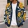 Golden Wildflower Botanical Motifs for Everyday Bohemian Layering and Holiday Style All-over Print Knitted Cardigan - 5