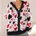 Red Black Heart Motif For Valentine's Day Layering And Everyday Love Style For Women All-over Print Knitted Cardigan - 4